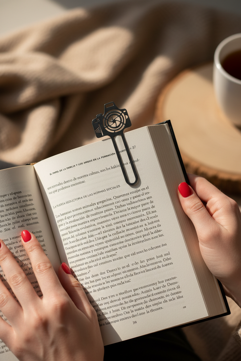 Separador DSLR lifestyle - clip en libro